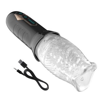 Masturbador Vibrador Giratorio Para Hombres, Masaje De Pene, Masturbador Masculino, Vibrador De Glande (negro)