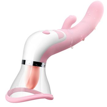 Vibrador Para Lamer La Lengua Del Consolador De Calefacción, Estimulador De Succión Del Clítoris Del Pezón (rosa)