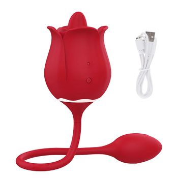 Rose Tongue Licking Vibrator, Teasing And Vibrating Egg Para Mujeres (rojo)