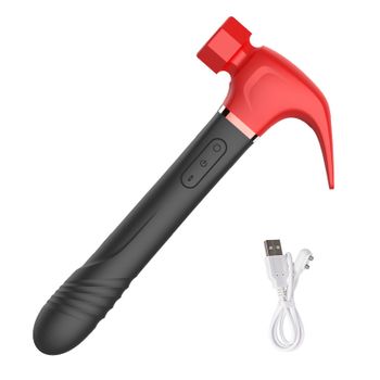 Vibrador Telescópico De Succión 4 En 1, Dispositivo De Masturbación Femenina (negro Rojo)