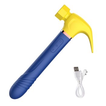 Vibrador Telescópico De Succión 4 En 1, Dispositivo De Masturbación Femenina (azul Amarillo)