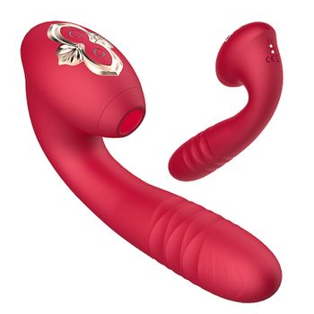 Vibrador Telescópico De Vibración De Succión Para Mujer (rojo)