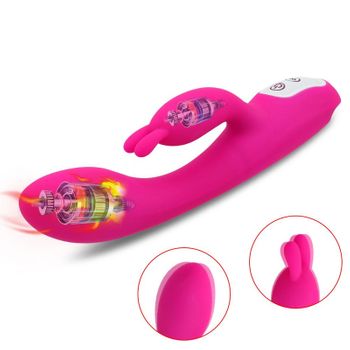 Vibrador De Silicona Suave De Conejo De Motor Dual Para Mujer (rosa)