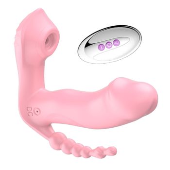 Vibrador De Succión Portátil De 7 Modos, Estimulador De Clítoris De Vagina Anal (rosa)