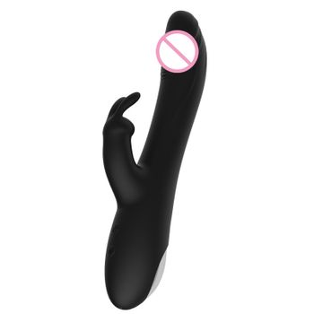 Vibrador Femenino De Conejo Telescópico De Doble Motor De 10 Velocidades (negro)