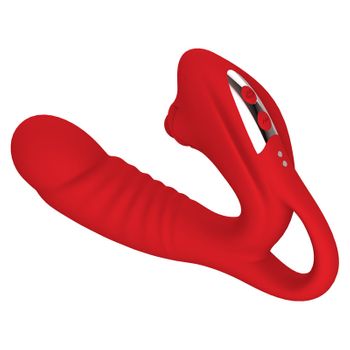 Vibrador De Silicona De Doble Motor, Masajeador Recargable Femenino (rojo)