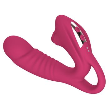 Vibrador De Silicona De Doble Motor, Masajeador Recargable Femenino (rosa Roja)