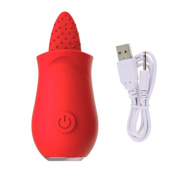 Vibrador Recargable Para Lamer La Lengua De 10 Velocidades Para Mujeres (rojo)