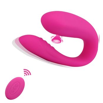 Vibrador Portátil De Succión De 10 Frecuencias Con Control Remoto Inalámbrico Para Mujeres (rojo)