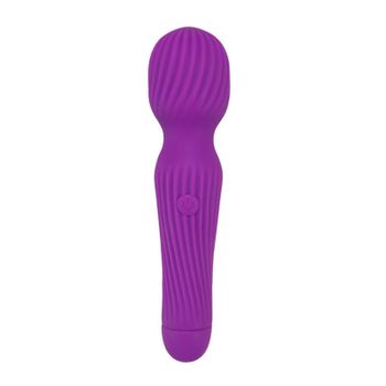 Vibrador De Silicona Inalámbrico A Rayas De 10 Velocidades Para Mujer (púrpura)