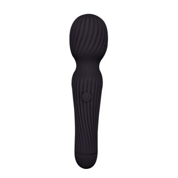 Vibrador De Silicona Inalámbrico A Rayas De 10 Velocidades Para Mujer (negro)