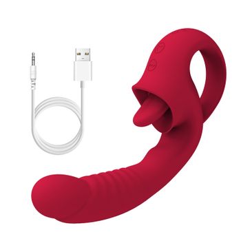 Vibrador De Masturbación Para Lamer La Lengua De 10 Frecuencias Para Mujeres (rojo)