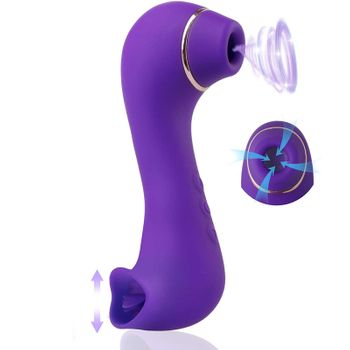 Vibrador De Lamedo De Doble Cabeza De 10 Modos Para Mujeres (morado)