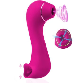 Vibrador Femenino Lamedor De Doble Extremo En Modo 10 (rosa)