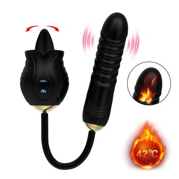 Vibrador De Masaje Telescópico Para Lamer La Lengua Rosa Para Mujer (negro)