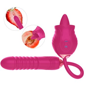 Vibrador De Masaje Telescópico Para Lamer La Lengua Rosa Para Mujer (rojo)