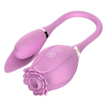 Vibrador De Masaje De Succión De Rosas Multifrecuencia De Doble Cabeza Para Mujeres (rosa)