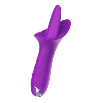 Vibrador De Masaje Para Lamer La Lengua De Silicona De 10 Frecuencias Para Mujeres (púrpura)