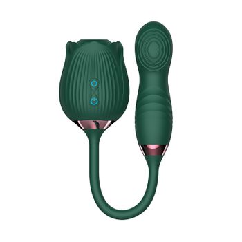 Vibrador De Masaje De Succión De Rosa Multifrecuencia Para Mujer (verde)