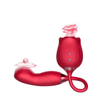 Vibrador De Masaje De Succión De Rosa Multifrecuencia Para Mujer (rojo)