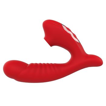 Vibrador De Masaje De Succión Multifrecuencia Para Mujer (rojo)