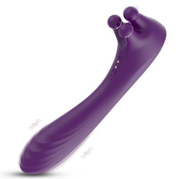 Vibrador De Masaje Giratorio De Doble Motor Para Mujer (púrpura)