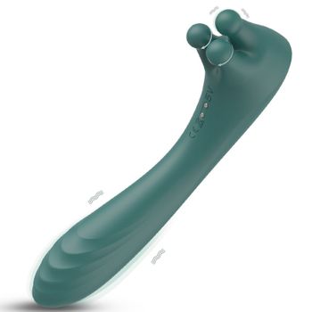 Vibrador De Masaje Giratorio De Doble Motor Para Mujer (verde)