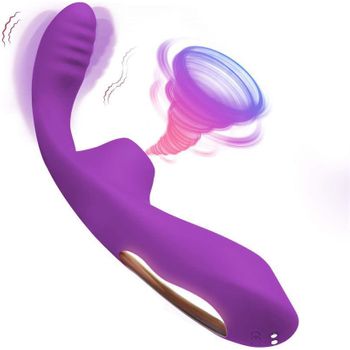 Vibrador De Masaje De Succión De Silicona 2 En 1 Para Mujer (púrpura)