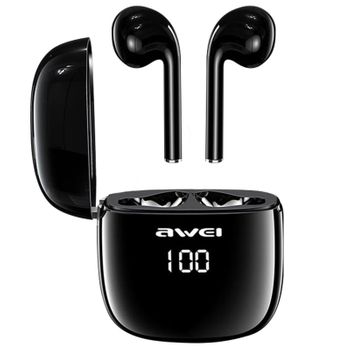 Auriculares Inalámbricos Led Control Táctil Impermeabilidad Ipx6 Awei Negro