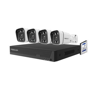 V5ep Kit De Videovigilancia Digital Poe De 4 Cámaras Con Disco Duro De 2t Incluido - Foscam