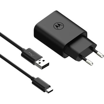 Motorola Sjmc202-c Black / Cargador De Red Eléctrica Usb-a A Usb-c 20w