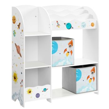 Estantería Infantil Con Estante Para Libros Y 2 Cajas Almacenamiento