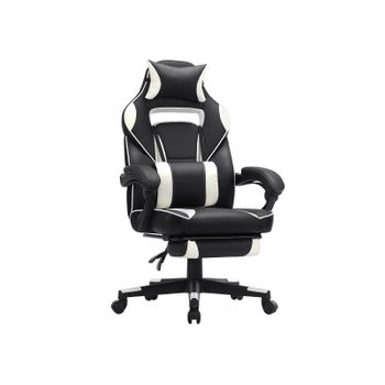 Silla Gaming Tilos En Simil Cuero con reposapiés abatible 100