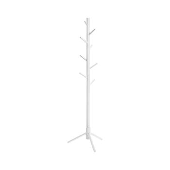 Perchero De Pie Blanco De Madera Con 8 Ganchos - H175 Cm - L 175  X A 47  X H 47  Cm