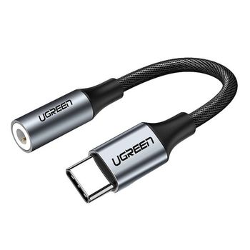 Adaptador Ugreen Jack 3.5mm A Usb Tipo C 10cm Gris