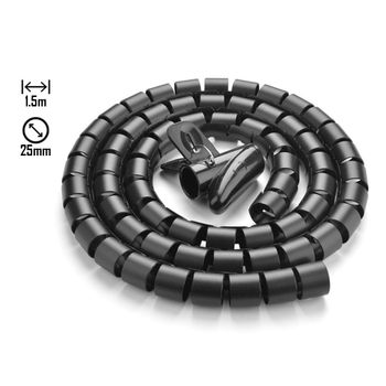 Organizador De Cables En Espiral Ugreen Lp121 1.5m 25mm Negro