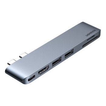 Ugreen Cm380 Hub Usb-c 6 En 1 Para Macbook Air/pro Gris