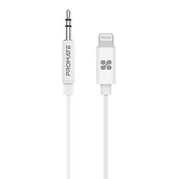 Cable Mfi Lightning A Auriculares 3,5 Mm, 1m, Promate Audiolink-lt1 – Blanco