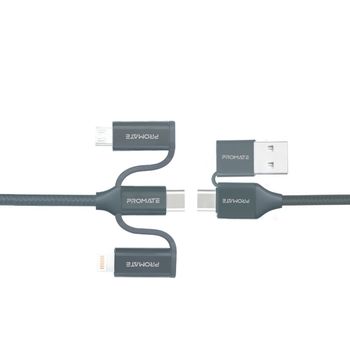 Cable Usb-a/usb-cs Lightning, Micro Usb 60w Promate Pentapower - Gris