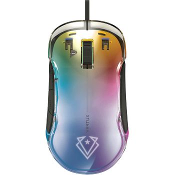 Ratón Gaming Con Cable Transparente Rgb 12000 Dpi Vertux Phoenix