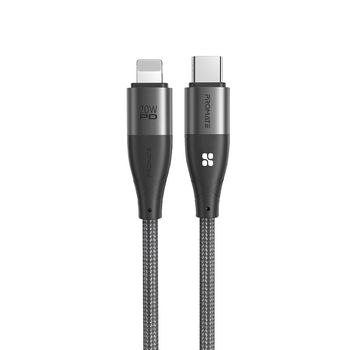 Cable Usb-c A Lightning, Nylon, 1,2m, 20w, Icord-pd20 – Gris