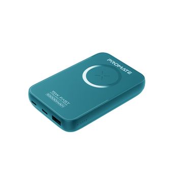 Power Bank Inalámbrico 10000mah Magsafe 15w Usb-c 20w Usb Qc 3.0 Usb-a 22.5w Promate Powermag-10+ Azul