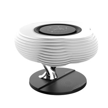 Luz De Mesa De Noche Madera De Arce, Altavoz Tws 10w Cargador Qi Inalámbrico 10w Promate Homecloud