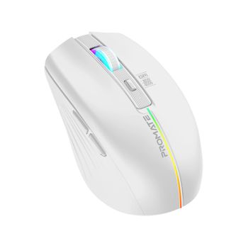 Ratón Inalámbrico Ergonómico 6 Botones 16000 Dpi Ajustable 2.4 Ghz Batería 500 Mah Recargable Promate Kitt Blanco