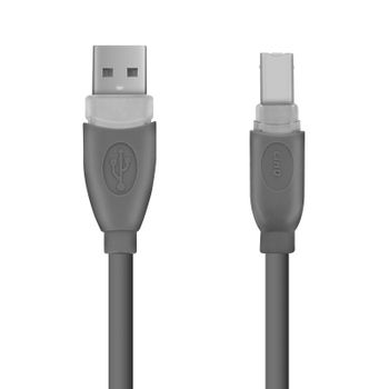 Cable Usb-a 2.0 A Usb-b 2.0 Transferencia Rápida Linq 3m - Gris