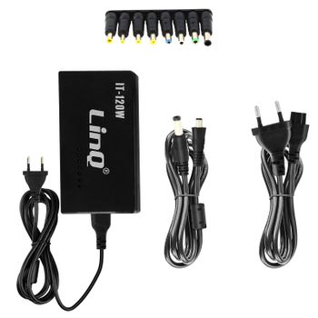 Cargador Para Portátil De 120w Con Puerto Usb Y 8 Cabezales