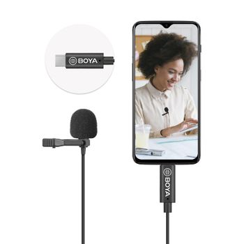 Micrófono Digital De Solapa Boya By-m3  Lavalier Omnidireccional Android Usb-c