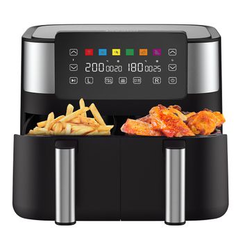 Freidora sin Aceite con Grill, Accesorios y Recetario InnovaGoods Air Fryer  Fryinn 12-in-1 6000 Negro Acero 6 L 3400 W - Gardeneas