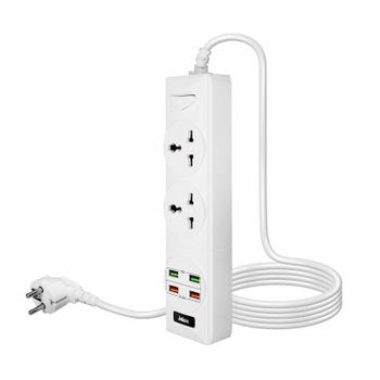 Chacon Regleta 5 Tomas De Corriente 16 A Con Interruptor, Enchufe Plano,  Cable De 1,5 M Ho5vv-f 3x1,5 Mm² Blanco con Ofertas en Carrefour