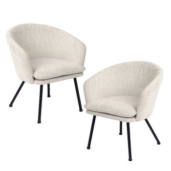 Set 2 Sillones De Salón Escandinavos Meubles Cosy 67.5x64x74.5cm Beige